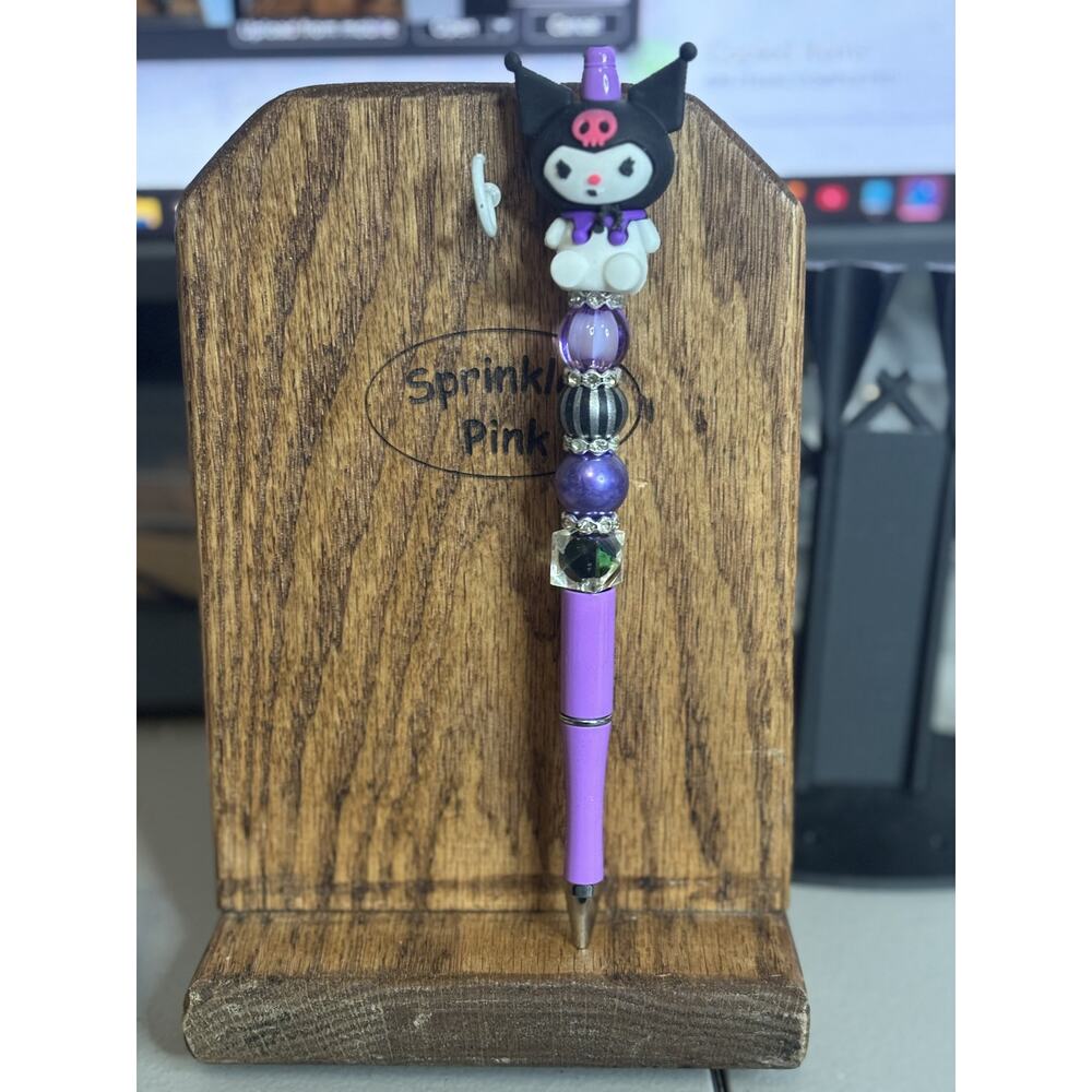 34-16  Inspired Handcrafted Extended Length Beaded Pen w/ Refill Ink